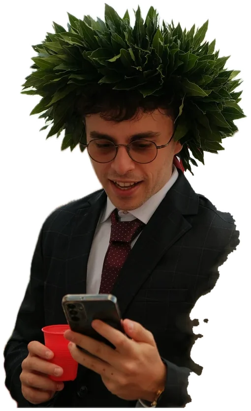 Neolaureato con la corona d'alloro